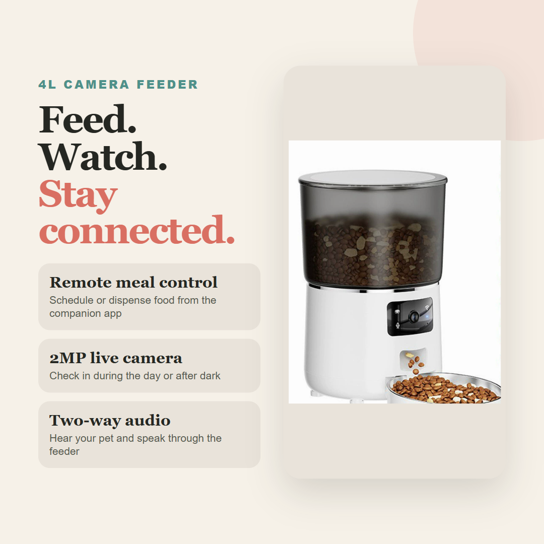 WANQI 4L Smart Camera Pet Feeder